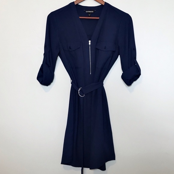 Express Zip Front Shirt Dress - Picture 3 of 6